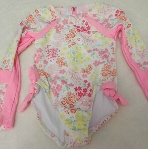 Floral Pink Kids Swim One Piece